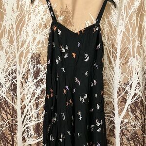 Torrid Black Mini Dress with Origami Bird Print